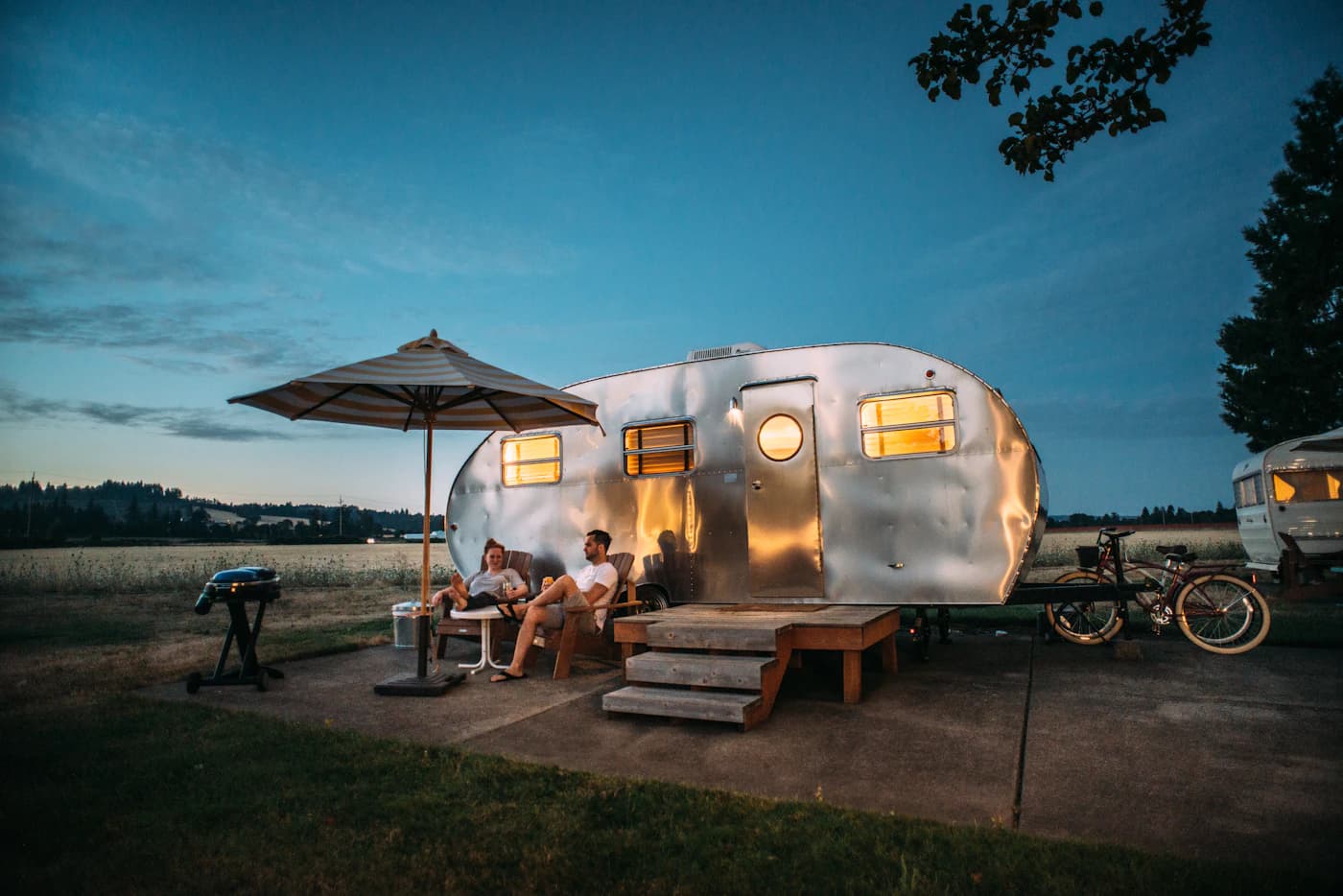 Camping in a Nordic forest